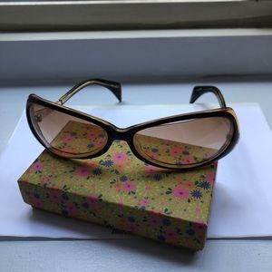 Vintage Mikli Yellow and Brown Sunglasses